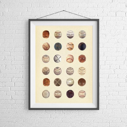 Discover History of Baseball Art Print - Vintage Sports Decor