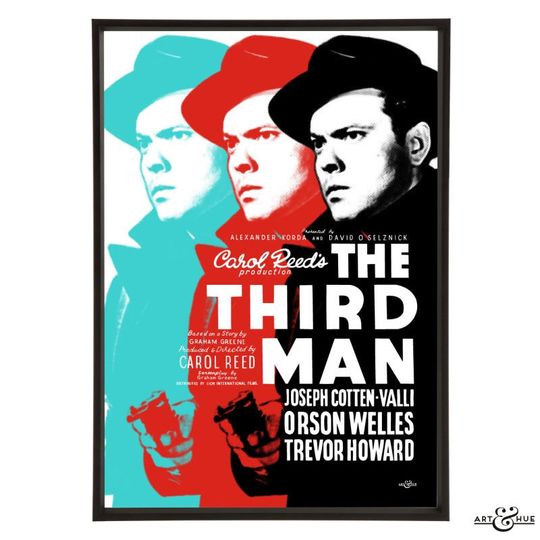 Discover The Third Man pop art of the 1949 film noir classic by Carol Reed with Orson Welles, available in 28 colours & 3 sizes, with or without text