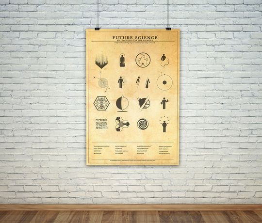 Discover Fringe Science Icon Map  // Vintage Science Experiment Warning Poster // Finge Inspired Wall Art for the Budding Mad Scientist