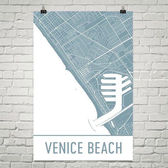 Discover Venice Beach Map Art - California Travel Decor