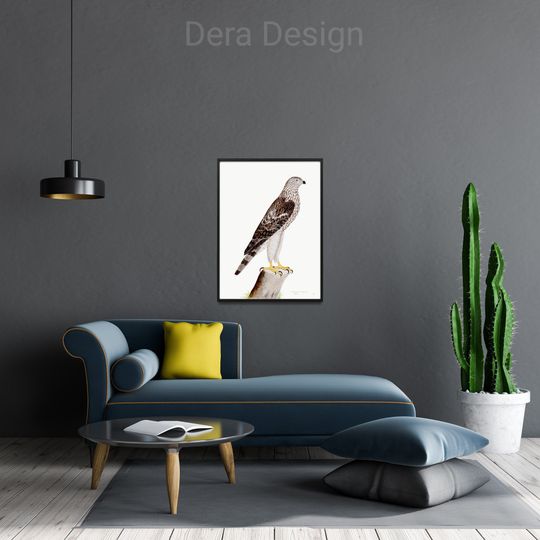 Discover Minimalist Bird Print, Honey Buzzard, by Olof Rudbeck