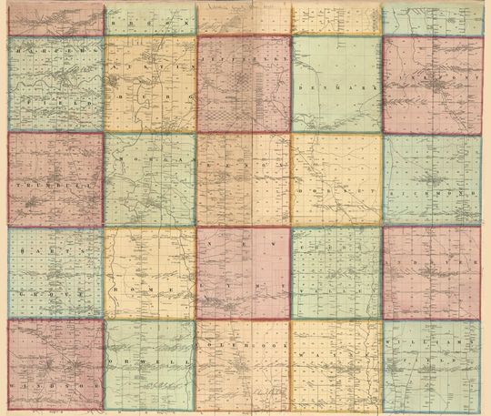 Discover 1856 Farm Line Map of Ashtabula County Ohio Farm Names