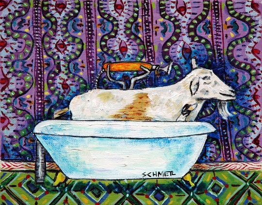 Discover Goat Art Print for Fun Bathroom Decor
