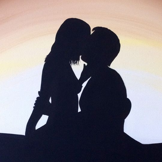 Discover Passion, Romance, Love, Couple's Silhouette Art Print