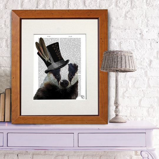 Discover Woodland Badge Art Print - Steampunk Decor
