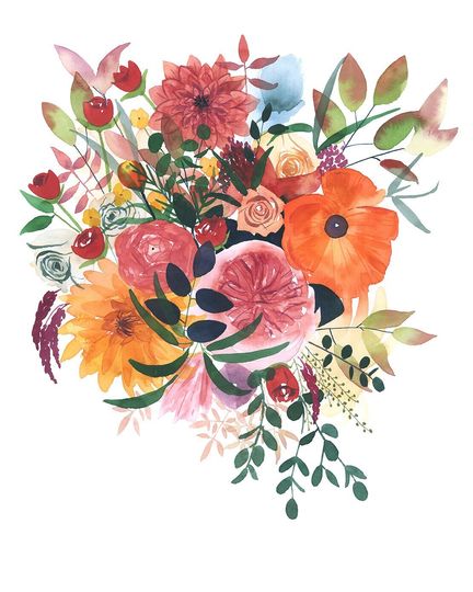 Discover Autumn Gathering Botanical Gicle Print | Watercolor Botanical Wall Art