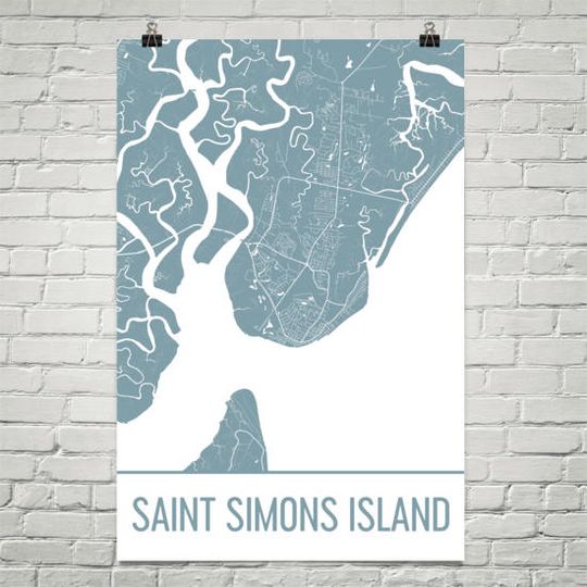 Discover Saint Simons Island Art Print - Georgia Map