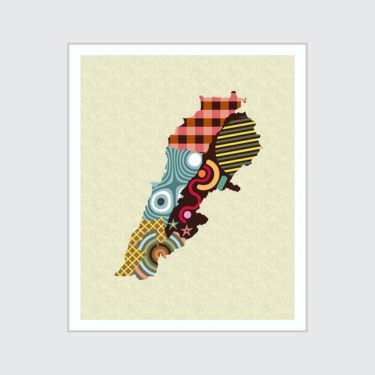 Discover Lebanon Map Art Print,  Beirut Poster Decor