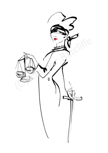 Discover Signed original print - Lady Justice - 8.27  11.69 inches/210  297 mm - A4 size