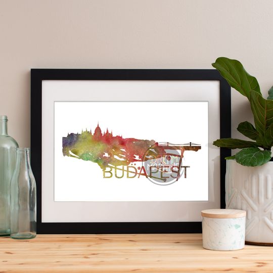Discover Watercolor Skyline of Budapest | Art Print for Home Decor