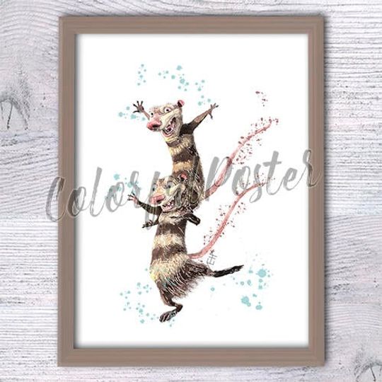 Discover Ice age, The troublemakers, Crash and Eddie poster,  nursery wall art, Fun poster, Boys room, baby shower Ice age print, Kid room V131