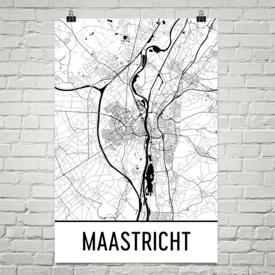 Discover Maastricht Map Art - Vintage Netherlands Decor Print