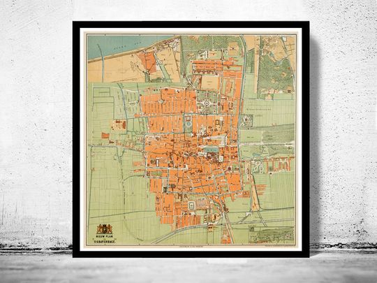 Discover 1889 Antique Map of The Hague - Vintage Print