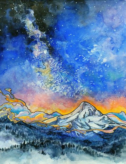 Discover Mt Hood Alpenglow Print