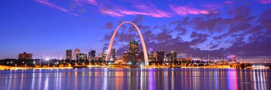 Discover CANVAS St Louis Skyline DUSK Panoramic Photo Print Cityscape Saint Louis Gateway Arch