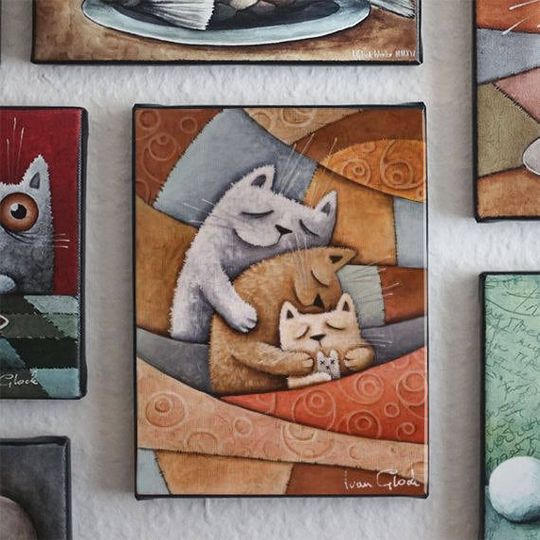 Discover lovely sleeping Cats, Animal Wall Art, cat Drawing, funny Cat, cute Cat, cat Family