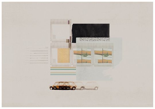 Discover City landscape 3 - Mixed media - A3 - Limited edition
