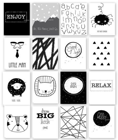 Discover Black and White Modern Nursery Wall Art