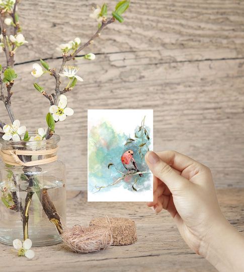 Discover Miniature Robin Painting - Tiny Art Print for Collectors