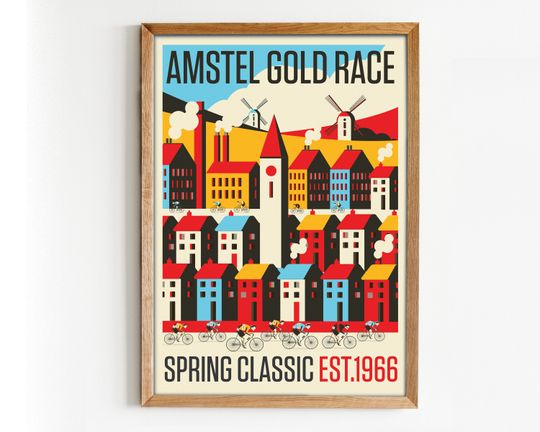 Discover Cycling Print, Amstel Gold Race (Spring Classic) Cycling Poster