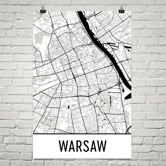 Discover Art Print of Warsaw - Poland Map and Wall Decor