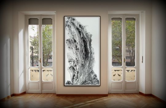 Discover Large Black and White Abstract Canvas Print - Fine Art Decor