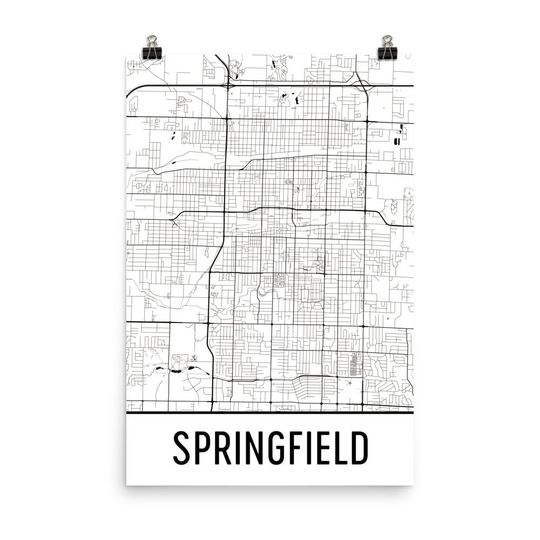 Discover Springfield MO Map Art Print - Wall Decor for Local Pride