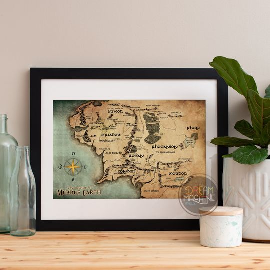 Discover Lord of the Rings Middle Earth Map Poster - Fan Art