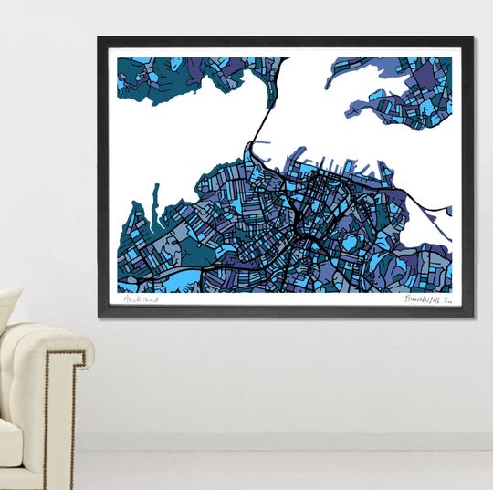 Discover Auckland Art Map - Limited Edition Contemporary Gicle Print