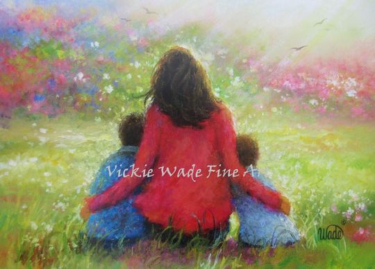 Discover Mother with Two Sons Art Print, Family Portrait
