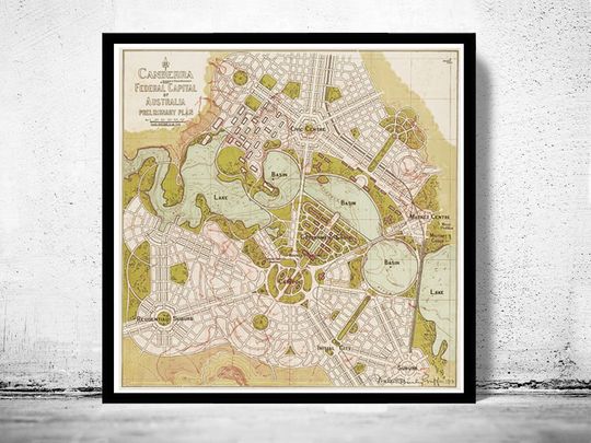 Discover Vintage Map of Canberra City from 1913