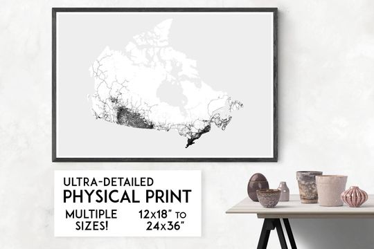 Discover Physical Map Print of Canada