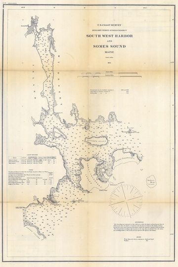 Discover 1872 Map of South West Harbor and Some Sound Maine