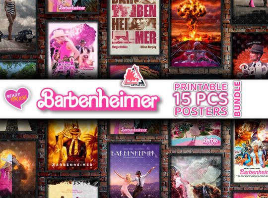 Discover 15pcs Barbenheimer | Movie Poster Bundle 2023 | [Digital Files] | Barbenheimer Wall Art Collection | Barb and Heimer | Margot and Cillian