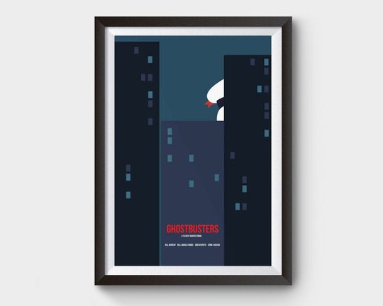 Discover Ghostbusters A3 Movie Poster - Minimalist Art for Film Fans
