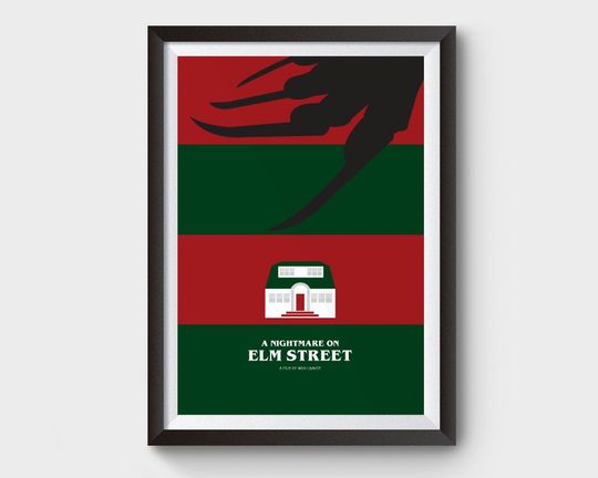 Discover A Nightmare on Elm Street A3 Movie Poster - Horror Typography Art