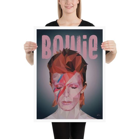 Discover Bowie Poster | Pop Music Art | Minimalist Collection Home Decor | Stardust Recording Studio Decor | Oddity