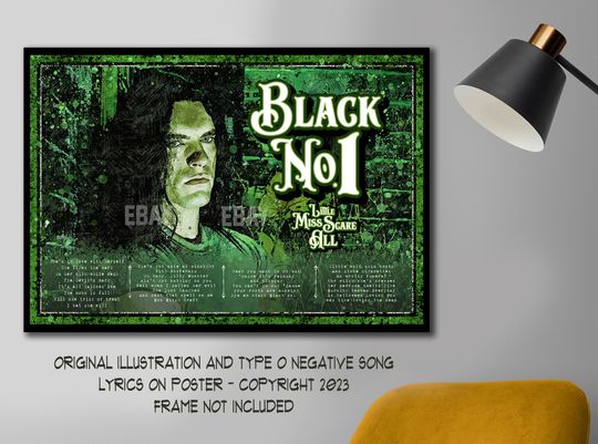 Discover Type O Negative  - illustrated Concert Poster - Fan art original Illustration Vintage Type O negative concert Poster Black Number One
