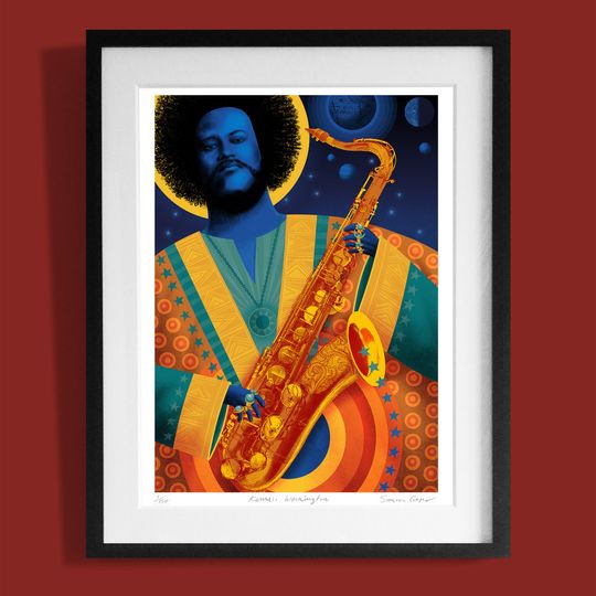 Discover Kamasi Washington print. Limited edition, signed by artist Simon Cooper