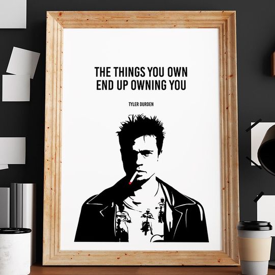 Discover Tyler Durden Poster, Fight Club Poster, Illustrations, Typography, Gift Idea