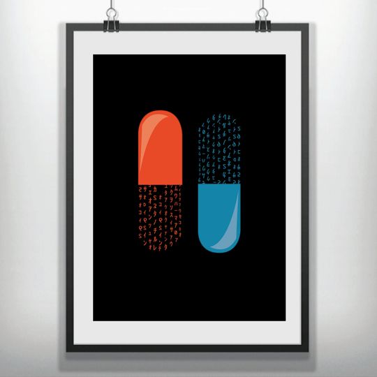 Discover The Matrix style minimalist movie poster print