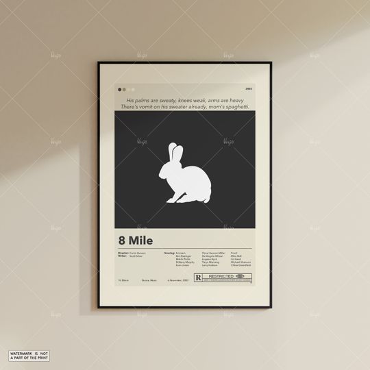 Discover 8 Mile Poster | Curtis Hanson | Minimalist Movie Poster | Custom Movie Posters | Wall Art Print | Home Decor