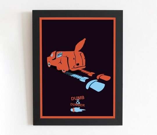 Discover Dumb & Dumber Mutts Cuts Minimalist Illustrated Movie Poster | Film Wall Fan Art | Alternative Movie Poster | Harry and Lloyd Christmas