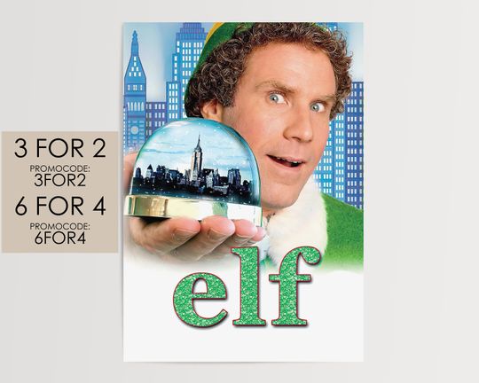 Discover Elf 2003 Poster - Christmas Xmas Festive Season Movie Poster Art Film Print Gift #E002