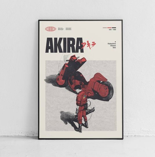 Discover Akira / Mid Century Movie Poster / Minimal / Wall Art / Apartment Posters / Bedroom Posters