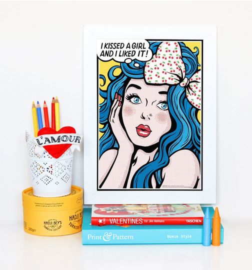 Discover I Kissed a Girl Pop Art Poster - LGBT Pride Gift