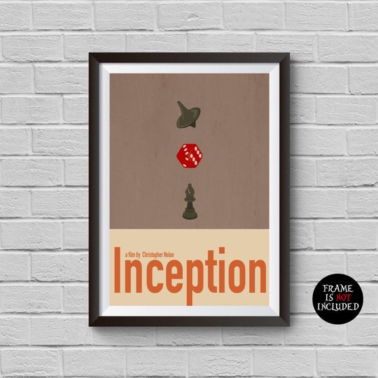Discover Inception Movie Print Minimalist Vintage Poster Totem Spinning Top Christopher Nolan Artwork Wall Art Home Decor Wall Hanging Gift Idea