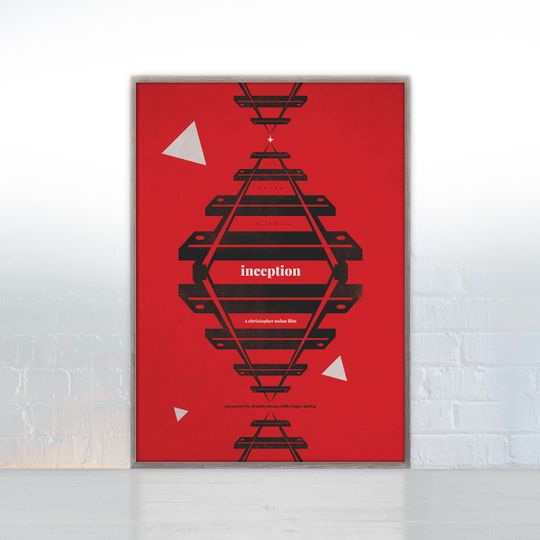 Discover DOWNLOAD, Inception, Movie Poster, Film, Hollywood, Dreams, Christopher Nolan, Red, Digital Download