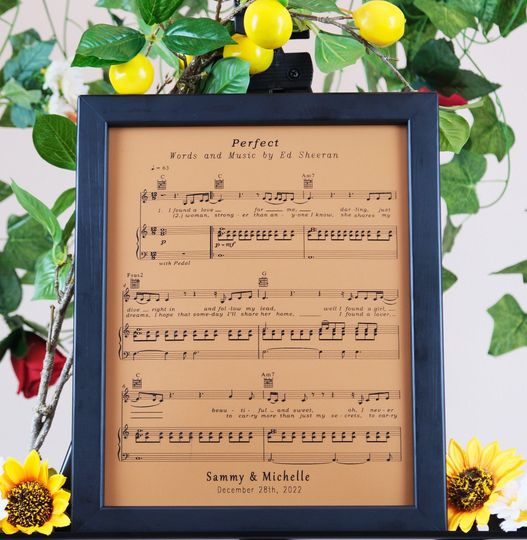 Discover Personalised First Wedding Anniversary Gift, Printable Vintage Sheet Music, Classical Piano Music, Christmas Song Decor, Custom Canvas Print