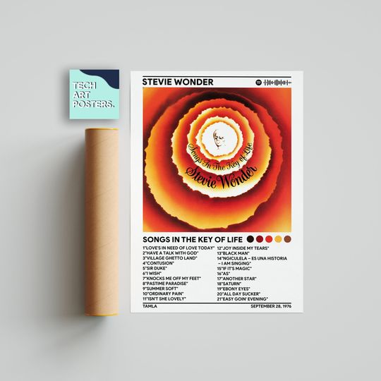 Discover Stevie Wonder - Songs in The Key of Life Album Cover Poster,  Music Poster Print, Wall Art, Music Gifts, Home Decor